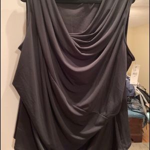 Sleeveless black dress shirt